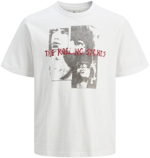 Jack&Jones T-shirt Rolling Stones JPRBLUSTONES SS TEE 12284292 WHITE M. Białe t-shirty męskie Jack & Jones, m, bez wzorów, bez kołnierzyka. Za 129.99 zł.
