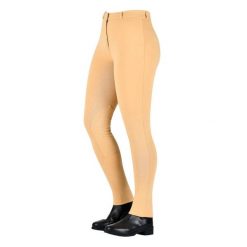 Damskie spodnie do jazdy konnej Saxon Warm Up. Brązowe spodnie materiałowe damskie SAXON, bez wzorów. Za 200.50 zł.