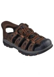 Sandały SKECHERS SLIP - INS TRESMEN NORVICK Brązowy. Brązowe sandały męskie Skechers, z materiału, bez zapięcia. Za 299.99 zł.