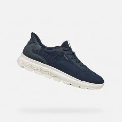 Tenisówki Geox Model U Spherica Plus Kolor Niebieski. Niebieskie trampki męskie Geox, bez wzorów, z materiału, sportowe, bez zapięcia. Za 420.00 zł.