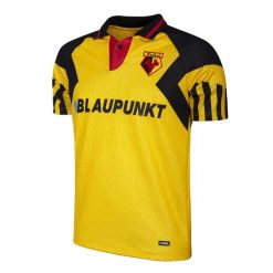 Koszulka retro piłkarska dla dorosłych - Watford FC 1994-95 - Żółta. Żółte koszulki sportowe męskie COPA FOOTBALL, s, bez wzorów, z materiału, bez kołnierzyka, bez ramiączek, do piłki nożnej. Za 302.11 zł.