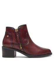 Pikolinos Botki W2D-8674 Bordowy. Czerwone botki damskie Pikolinos, ze skóry, bez obcasa, na słupku, bez zapięcia. Za 559.99 zł.