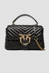 PINKO Czarna torebka Love Lady Puff Mini CL. Czarne kopertówki damskie Pinko, bez wzorów, ze skóry, eleganckie, bez dodatków. W wyprzedaży za 1,479.99 zł.