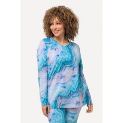 Damskie Koszulka narciarska wzór marmurkowy pętelka dekolt w serek długi rękaw. Niebieskie koszulki sportowe damskie Ulla Popken, plus size, bez wzorów, z elastanu, bez kołnierzyka, bez ramiączek, narciarskie. W wyprzedaży za 143.99 zł.