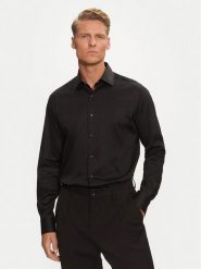 KARL LAGERFELD Koszula 605036 544602 Czarny Modern Fit. Czarne koszule męskie KARL LAGERFELD, m, bez wzorów, z bawełny, biznesowe, bez kołnierzyka, bez ramiączek. Za 369.99 zł.