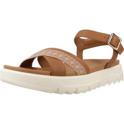 Sandały GEOX D XAND 2.1S Brązowy. Brązowe sandały damskie Geox, bez wzorów, ze skóry, bez obcasa, bez zapięcia. Za 399.99 zł.