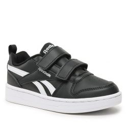Sneakersy Reebok. Czarne półbuty chłopięce Reebok, bez wzorów, bez zapięcia. Za 119.99 zł.