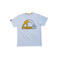 Koszulka sportowa męska Manto Logo. Białe koszulki sportowe męskie Manto, m, bez wzorów, bez kołnierzyka, bez ramiączek. Za 99.99 zł.
