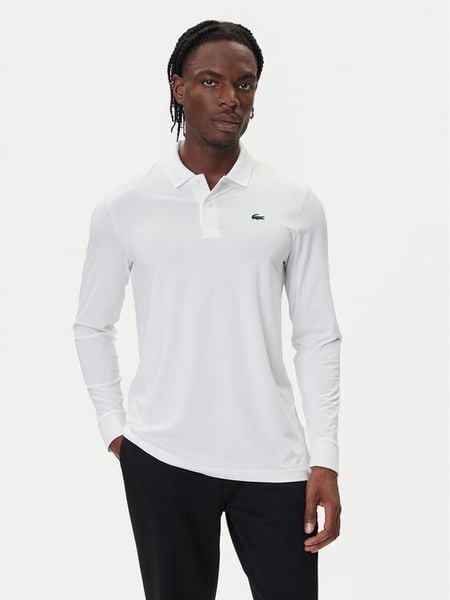 Lacoste Polo DH2615 Biały Regular Fit. Białe koszulki polo męskie Lacoste, m, bez wzorów, z syntetyku, bez ramiączek. Za 379.99 zł.