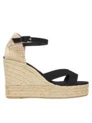 Castañer Espadryle Bruna/8ED/001025761 Czarny. Czarne sandały damskie Castañer, bez wzorów, z materiału, bez obcasa, bez zapięcia. Za 389.99 zł.