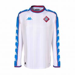 Koszulka trzecia z długim rękawem SM Caen 2024/25. Białe koszulki sportowe męskie Kappa, bez wzorów, bez kołnierzyka, bez ramiączek, do piłki nożnej. W wyprzedaży za 301.00 zł.
