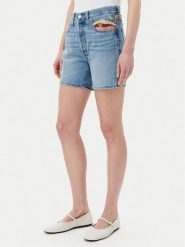 Levi's® Szorty jeansowe 501® 85833-0078 Błękitny Regular Fit. Niebieskie szorty damskie s, bez wzorów, z bawełny. Za 219.99 zł.