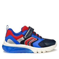 Sneakersy Geox. Niebieskie trampki i tenisówki chłopięce Geox, bez wzorów, bez zapięcia. Za 149.99 zł.