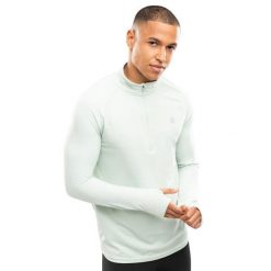 Męska bluza do biegania z suwakiem pod szyją Fitness Siroko Intuit Green. Zielone bluzy męskie SIROKO, m, bez wzorów, z materiału, bez kaptura, do biegania. Za 149.00 zł.