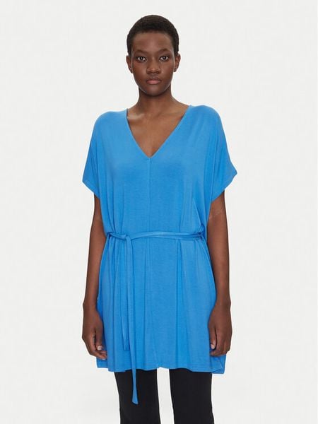 Liu Jo Sukienka plażowa VA5164 JS360 Niebieski Relaxed Fit. Niebieskie sukienki damskie Liu Jo, na plażę, s, bez wzorów, z wiskozy, bez kołnierzyka, bez ramiączek. Za 279.99 zł.