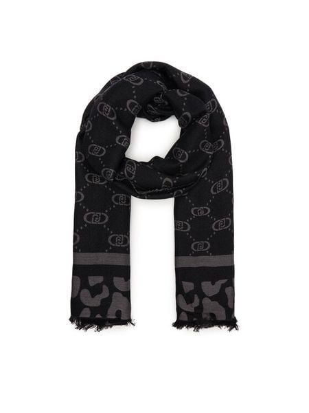 Liu Jo Szalik Stola Jacquard Mon 2F5040 T0300 Czarny. Czarne czapki i kapelusze damskie Liu Jo, bez wzorów, z wiskozy. Za 269.99 zł.