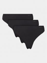 DKNY Komplet 3 par stringów DK5026BP3 Czarny. Czarne stringi damskie DKNY, s, bez wzorów, z syntetyku. Za 119.99 zł.