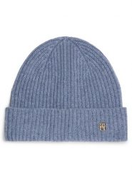 Tommy Hilfiger Czapka AW0AW16623 Niebieski. Niebieskie czapki i kapelusze damskie Tommy Hilfiger, na zimę, bez wzorów, z kaszmiru. Za 329.99 zł.