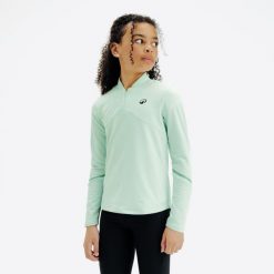 Koszulka tenisowa termiczna dla dziewczynek. Zielone t-shirty i topy dla dziewczynek KUIKMA, bez wzorów, z materiału, bez ramiączek. Za 69.99 zł.