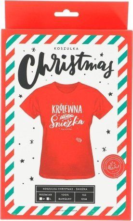 Pan Dragon Koszulka świąteczna damska czerwona M/L. Czerwone t-shirty damskie PAN DRAGON, l, bez wzorów, wizytowe, bez kołnierzyka. Za 64.88 zł.