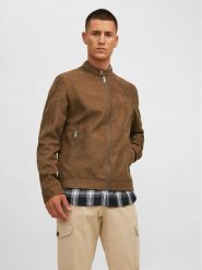 Jack & Jones Kurtka z imitacji skóry Rocky 12223141 Brązowy Regular Fit. Brązowe kurtki męskie Jack & Jones, m, bez wzorów, ze skóry, bez kaptura. Za 219.99 zł.