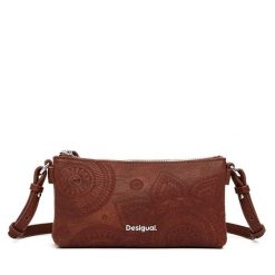 Torebka Desigual. Brązowe listonoszki damskie Desigual, bez wzorów, bez dodatków. Za 129.99 zł.