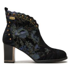 Botki Laura Vita. Niebieskie botki damskie Laura Vita, bez obcasa, na słupku, bez zapięcia. Za 479.99 zł.