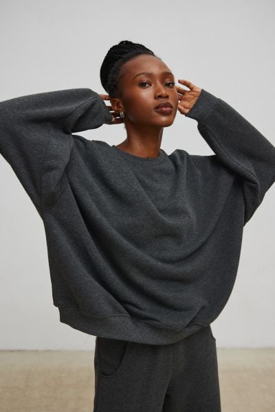 Bluza damska o kroju regular fit w kolorze GRAPHITE- PHENIX-UNI. Szare bluzy damskie Marsala, uniwersalny, bez wzorów, z bawełny, bez kaptura. Za 259.90 zł.