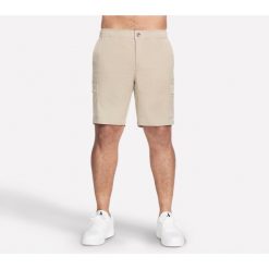 Spodenki Męskie Skechers. Brązowe spodnie materiałowe męskie Skechers, m, bez wzorów. Za 175.99 zł.