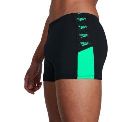 Szorty kąpielowe Speedo BOOM LOGO SPLICE SHORT. Czarne szorty sportowe damskie Speedo, xs, bez wzorów, eleganckie, do pływania. Za 110.49 zł.