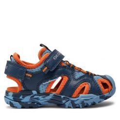 Sandały Geox. Niebieskie sandały chłopięce Geox, bez zapięcia. Za 299.99 zł.