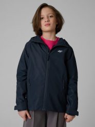 4F Kurtka przejściowa membrana 5000 dziecięca - granatowa 152 (11-12 lat). Niebieskie kurtki i płaszcze dla chłopców 4f, bez wzorów, bez kaptura. Za 179.99 zł.