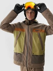 4F Kurtka snowboardowa membrana 15000 męska - brązowa 3XL. Brązowe kurtki męskie 4f, na zimę, m, bez wzorów, z meshu, bez kaptura. W wyprzedaży za 249.99 zł.