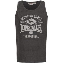 Tank top o regularnym kroju Lonsdale Pilton. Szare koszulki sportowe męskie Lonsdale, bez wzorów, z bawełny, bez kołnierzyka, bez ramiączek. Za 121.00 zł.