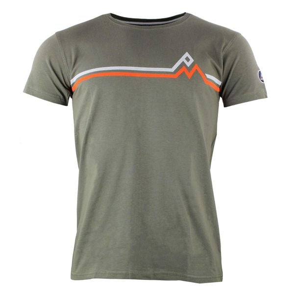 T-shirt Peak Mountain Casa. Zielone t-shirty męskie Peak Mountain, m, bez wzorów, casualowe, bez kołnierzyka. W wyprzedaży za 94.50 zł.