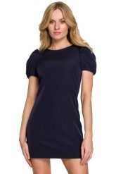 Elegancka sukienka mini krótkie bufiaste rękawy atramentowa. Niebieskie sukienki damskie Sukienki.shop, na imprezę, m, bez wzorów, eleganckie, bez kołnierzyka, bez ramiączek, mini. W wyprzedaży za 174.00 zł.