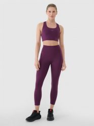 4F Legginsy treningowe 7/8 z wysokim stanem damskie - fioletowe XS. Fioletowe legginsy damskie 4f, s, bez wzorów, z dzianiny, z podwyższonym stanem, na fitness i siłownię. W wyprzedaży za 99.99 zł.