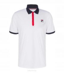 Koszulka tenisowa Fila Polo Dominic. Białe koszulki polo męskie Fila, m, bez wzorów, z materiału, bez kołnierzyka, bez ramiączek, tenisowe. Za 143.99 zł.