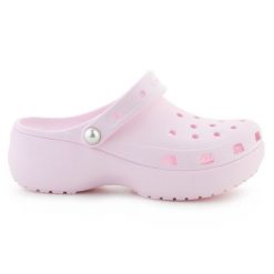 Klapki Crocs Classic Platform Pearl Clog 211231-6ZW różowe. Czerwone klapki damskie bez wzorów, sportowe, bez obcasa. Za 367.32 zł.
