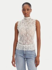 Vero Moda Bluzka Lisa 10337963 Biały Tight Fit. Białe bluzki damskie Vero Moda, xl, bez wzorów, z syntetyku, bez kołnierzyka, bez ramiączek. Za 119.99 zł.