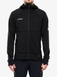 Bluza trekkingowa Mammut Taiss ML Hooded Jacket. Czarne bluzy męskie Mammut, m, bez wzorów, z elastanu, bez kaptura. Za 747.99 zł.