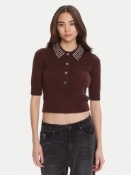 PINKO Sweter Emilia 105745 A2S4 Brązowy Regular Fit. Brązowe swetry damskie Pinko, s, bez wzorów, z syntetyku, bez kołnierzyka, bez ramiączek, bez kaptura. Za 1,239.00 zł.