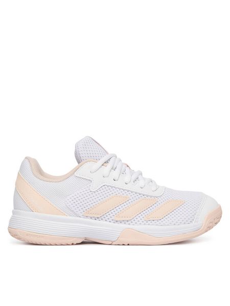 Adidas Buty do tenisa Courtflash JR4449 Biały. Białe buty sportowe dziewczęce Adidas, bez wzorów, z materiału, bez zapięcia, tenisowe. Za 204.99 zł.