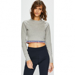 Tommy Hilfiger - Bluzka. Szare bluzki damskie Tommy Hilfiger, z bawełny, casualowe, z okrągłym kołnierzem. Za 179.90 zł.