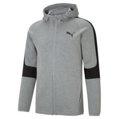 Bluza z kapturem Puma Evostripe Core Fz, Mężczyźni. Szare bluzy męskie Puma, m, bez wzorów, z bawełny, z kapturem. Za 318.00 zł.