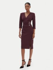 Rinascimento Sukienka koktajlowa CFC0020161002 Bordowy Slim Fit. Czerwone sukienki damskie Rinascimento, m, bez wzorów, z syntetyku, wizytowe, bez kołnierzyka, bez ramiączek. Za 579.99 zł.