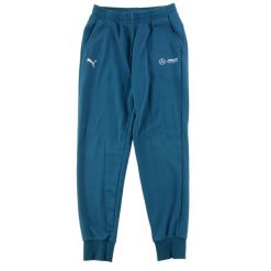 Second life - Spodnie dresowe męskie Mercedes AMG Puma - Jak nowy. Niebieskie spodnie sportowe męskie Puma, l, bez wzorów, z dresówki, do biegania. Za 106.46 zł.