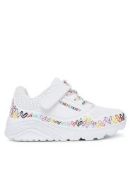 Skechers Sneakersy Uno Lite 314091L WMLT Biały. Białe buty sportowe dziewczęce Skechers, bez wzorów, z materiału, bez zapięcia. Za 229.99 zł.