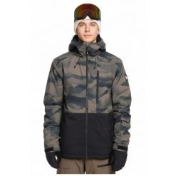 Kurtka narciarska męska Quiksilver Mission Printed Block. Zielone kurtki męskie Quiksilver, na zimę, l, bez wzorów, z poliesteru, sportowe, bez kaptura. Za 876.70 zł.