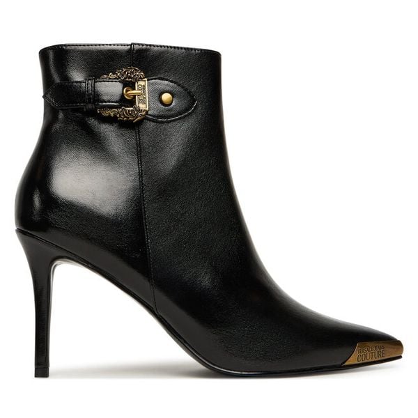 Botki Versace Jeans Couture. Czarne botki damskie Versace Jeans Couture, z jeansu, bez obcasa, na szpilce, bez zapięcia. Za 1,118.99 zł.
